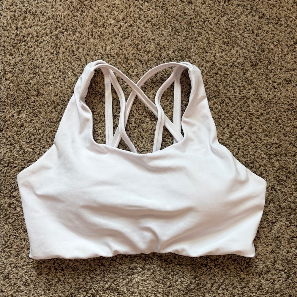Senita Athletics White Strappy Sports Bra